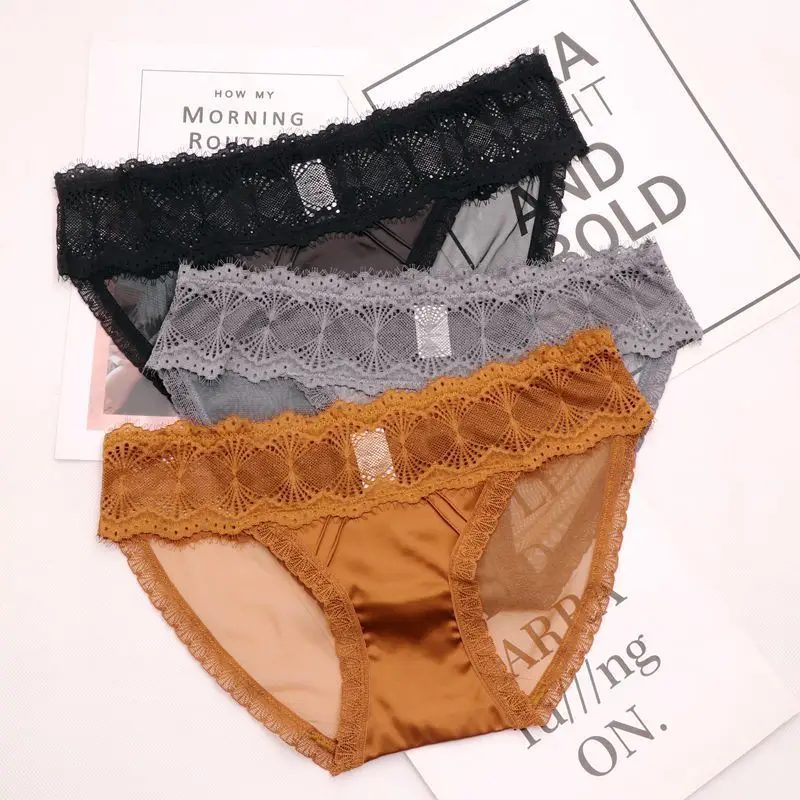 SP & CITY Шелковистое гладкое кружевное нижнее белье для женщин с цветочной вышивкой