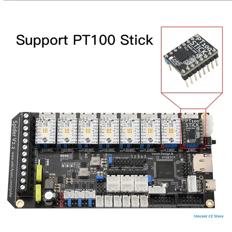 

Материнская плата 3D-принтера K92F Spider V2.2, плата управления, поддержка TMC2209 TMC2208, замена SKR V1.3, совместима с Voron, долговечная
