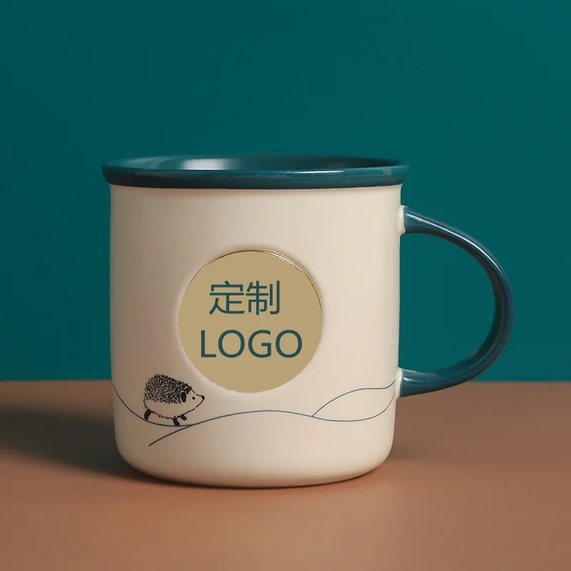 

Cup 420ml Hedgehog Sunflower Mug Goddess Bronze Medal Cup Desktop Ceramic Cup Coffee Cup