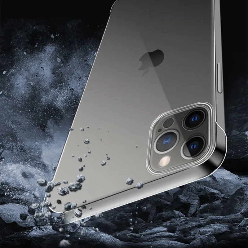 Luxury Frameless Transparent Case For iPhone 13 12 11 Pro Max Mini XS X XR 7 8 Plus SE 2020 Ultra Thin Clear Hard Phone Cover