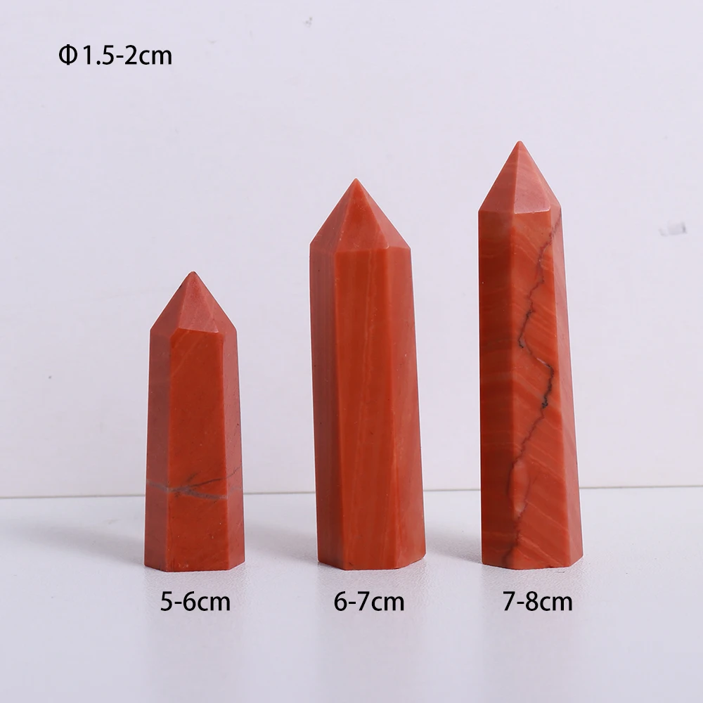 Палочка из красного драгоценного камня 5-8 см красная яшма Хрустальная башня