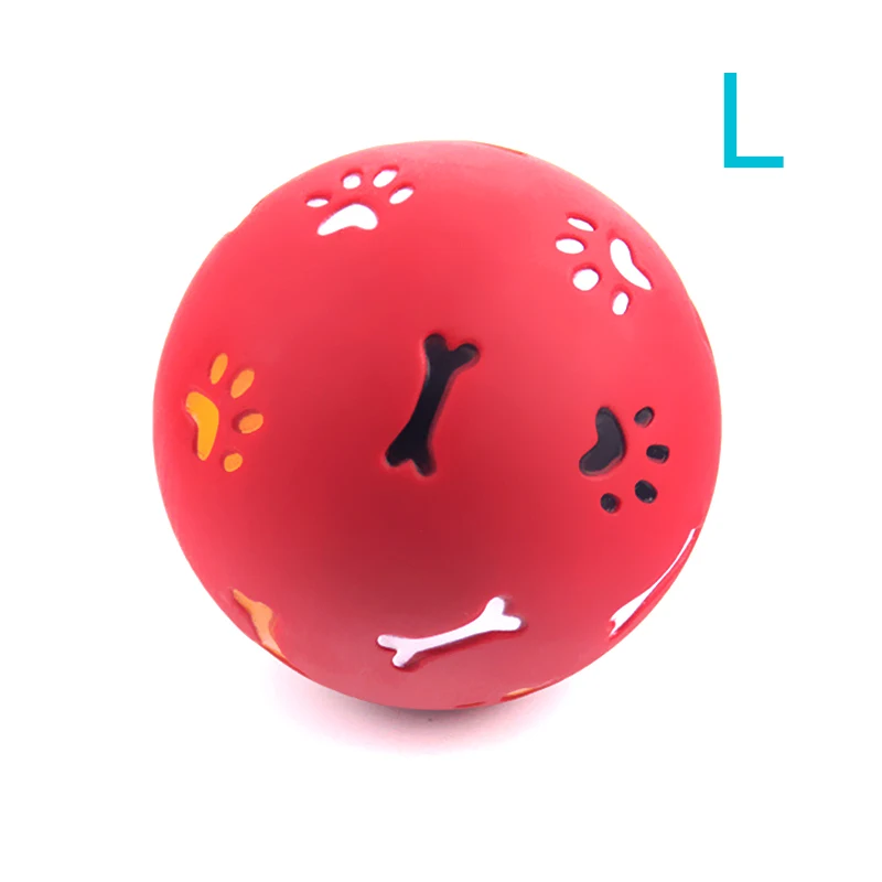 

L Szie Dog Ball Toys Food Leak Dispenser Resistance Interactive Training Chew Pets Toys Bite Teeth Cleaning Rubber Pet Supplies