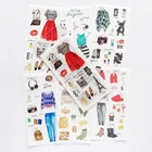 6 листовупаковка, наклейки на платья для девочек