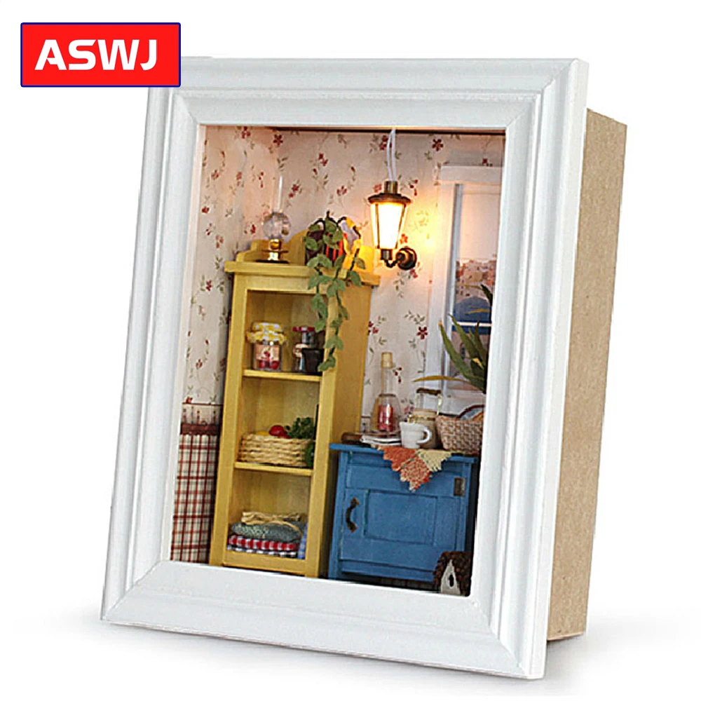 Кукольный домик рамка миниатюрный с мебельными комплектами сделай сам