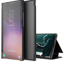 Slim Smart Carbon Fiber Flip Phone Case for Samsung Galaxy S21 Ultra S10 S9 S20 FE Note 20 Ultra A12 A51 A21S A50 A52 A32 Cover