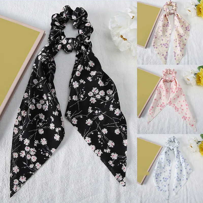 

Новинка длинные резинки с бантом для девочек ленточный держатель для конского хвоста шарф заколка для волос резинки для волос модные женск...