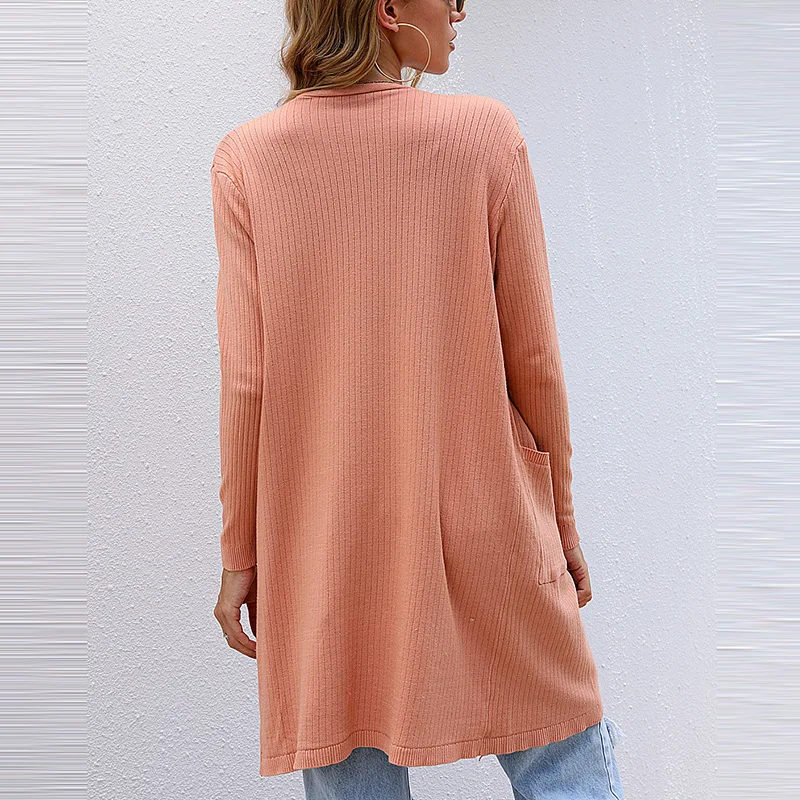 

Long Women's Sweater Losse Sweaters Pockets Pullover Knotted Jumpers Knitted Long Sleeve Sweater Female Casual 2021 One Size