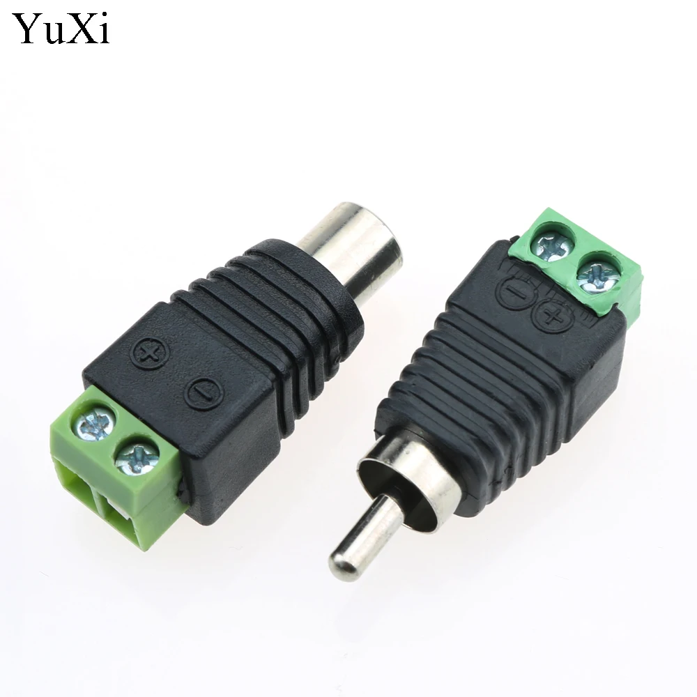 

1set RCA Connectors Male + Female Plug TO AV Screw Terminal Video AV Balun Adapter Connector