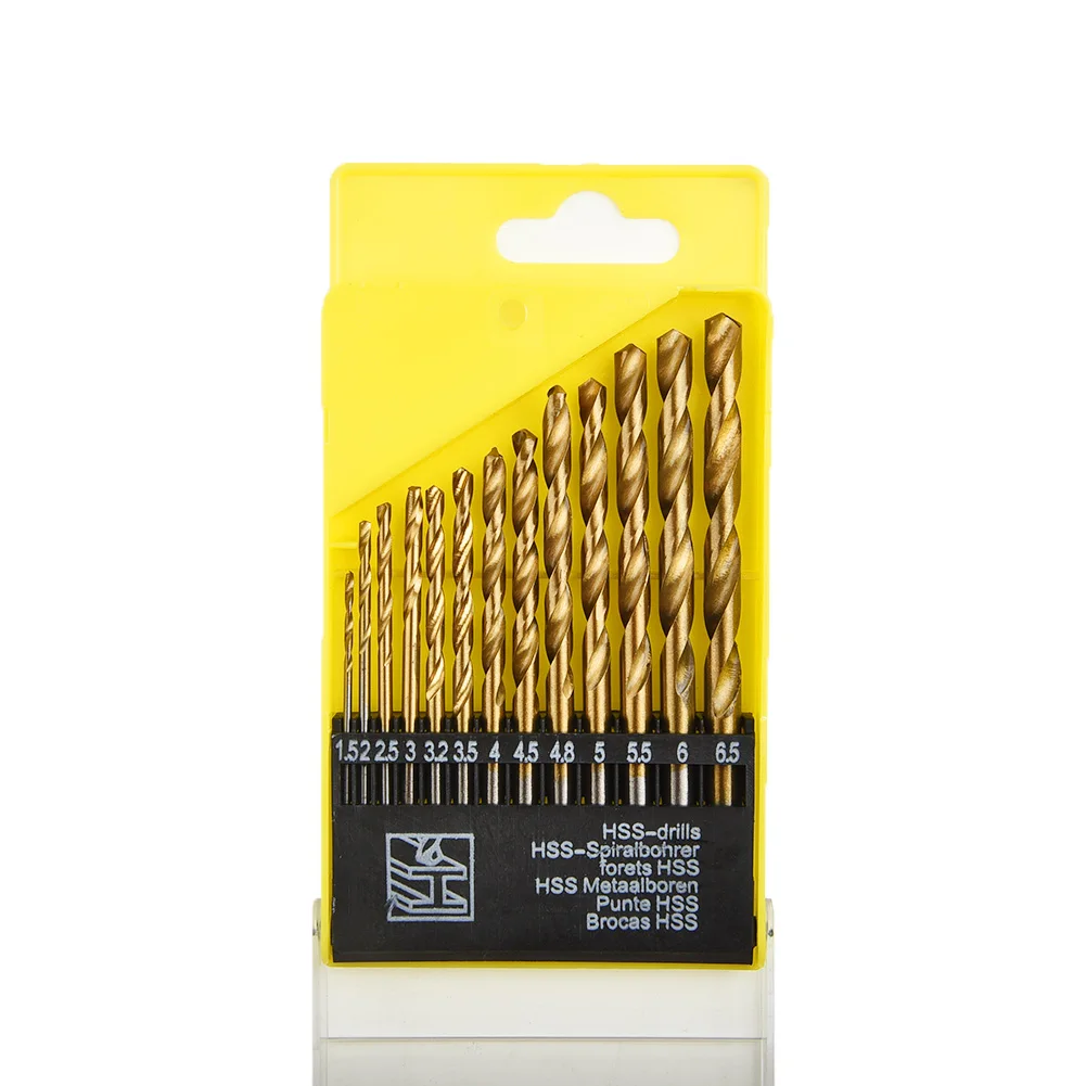 

Round Shank Drill Bits HSS Coated Titanium Quick Change 1.5-6.5mm Pro Set