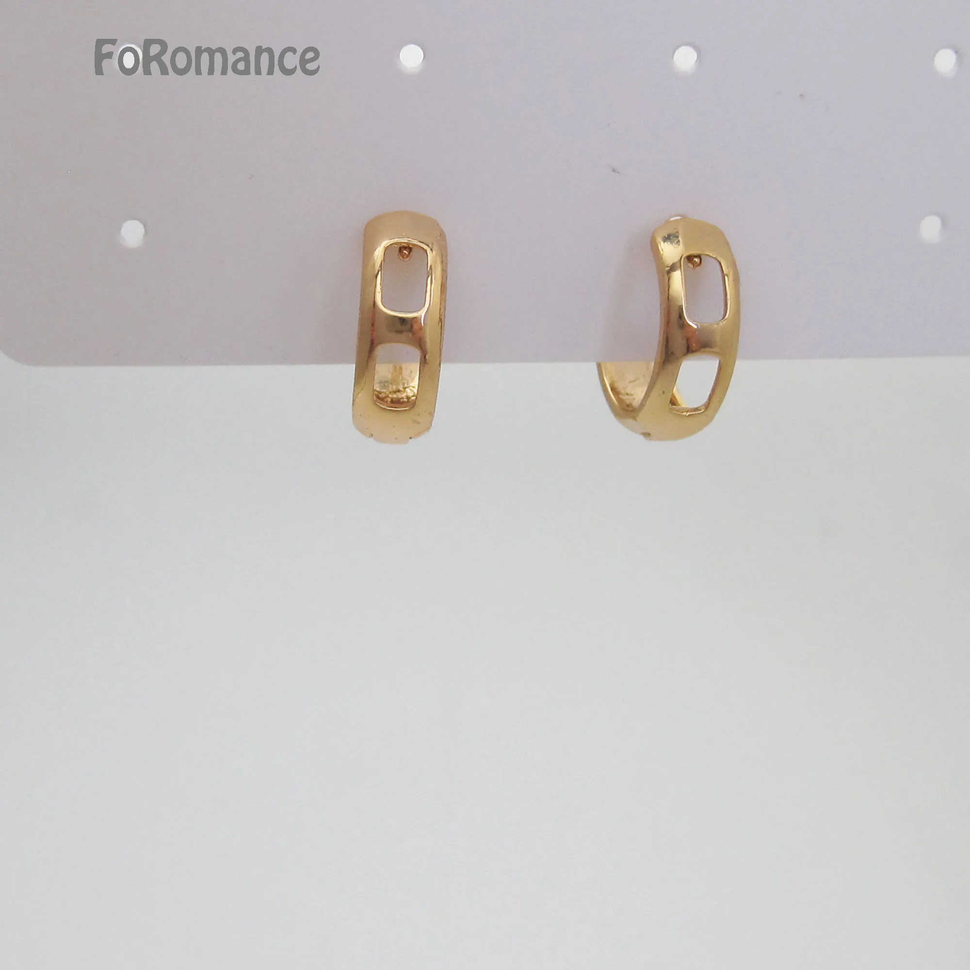 Серьги-кольца FoRomance HUGGIE с покрытием из желтого золота 13 мм ширина 5