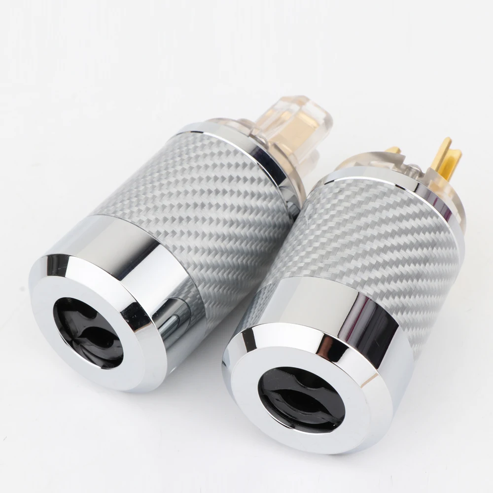

WCF4-TG Hifi Carbon Fiber Gold Plated With gasket European standard AC Power Plug IEC Female Plug DIY Mains Power Connector