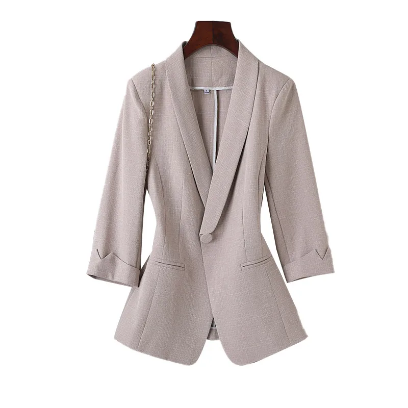 Женский облегающий пиджак черный тонкий короткий костюм для отдыха весна лето