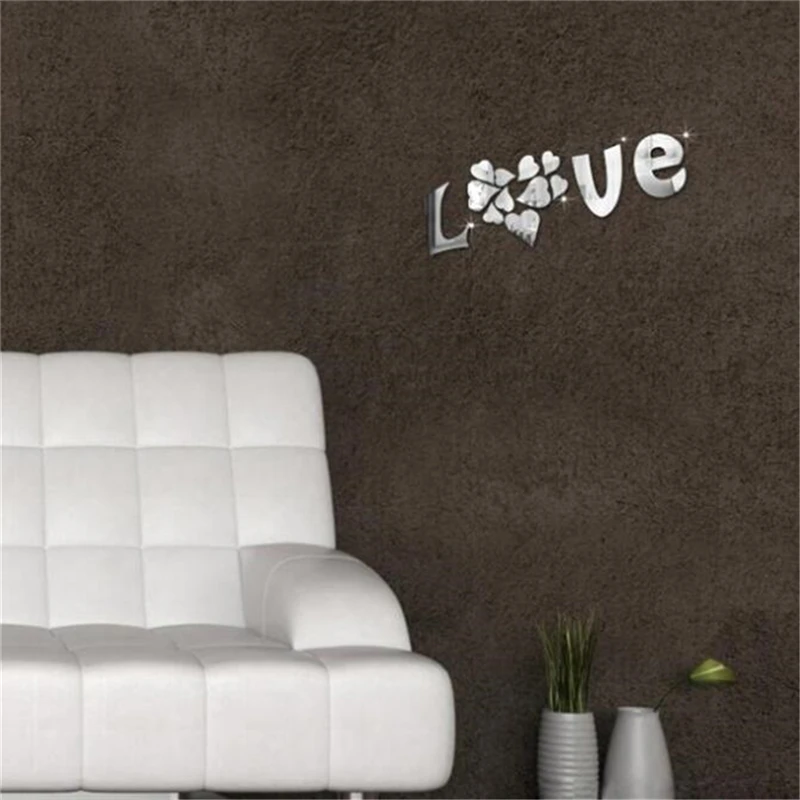 Зеркальная Настенная Наклейка самоклеющаяся наклейка персональный стикер на