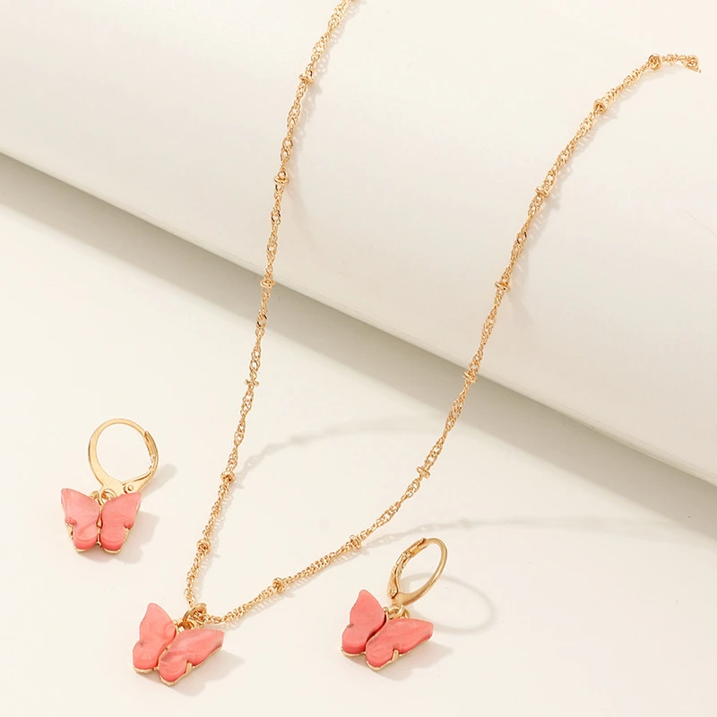 Новые украшения для кукол ожерелье бабочка серьги красочное модные аксессуары
