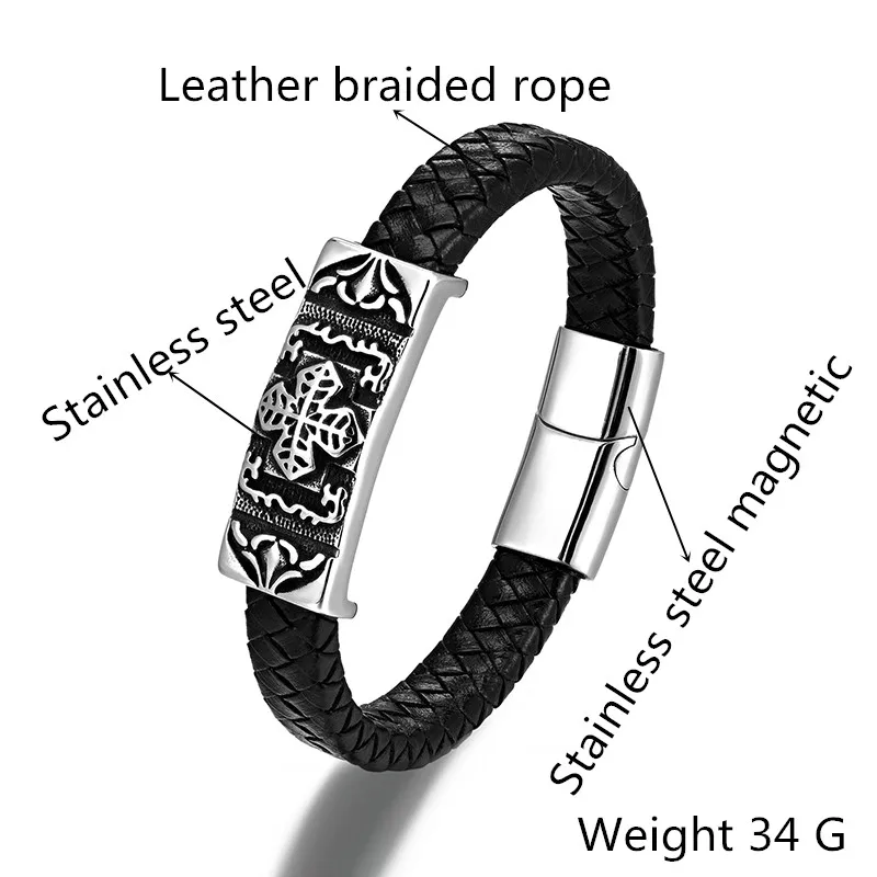 Европейский и американский стиль панк сова крест мужской браслет из нержавеющей