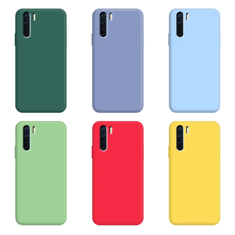 

For OPPO A91 Case Pure Color Silicone Case Macaron Colors Candy hue Soft TPU Simple Black Casing Phone Back Cover