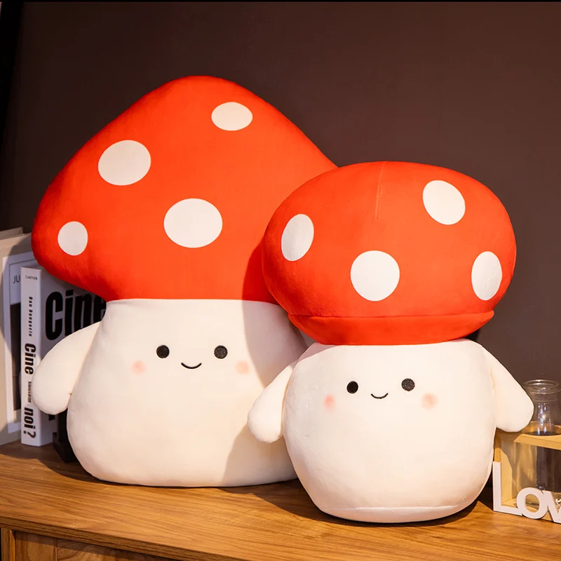 

Lovely Mushroom Pillow Stuffed Plush Toys Soft Dolls Home Office Decoration 3D Vegetables Throw Pillow Gifts for Children Adults