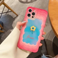 cute simple little flower water ripple mirror design phone cover for iphone 11 12 mini pro max 7 8p se xs xr girl phone cases