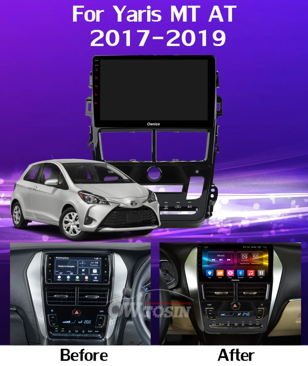 Панорамная камера 360 ° Android 9,0 Восьмиядерный 4G+ 64G DSP CarPlay Автомобильный плеер для Toyota Yaris Vios MT на gps радио