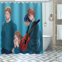 custom high quality given anime shower curtain waterproof bathroom polyester fabric bathroom curtain with hooks