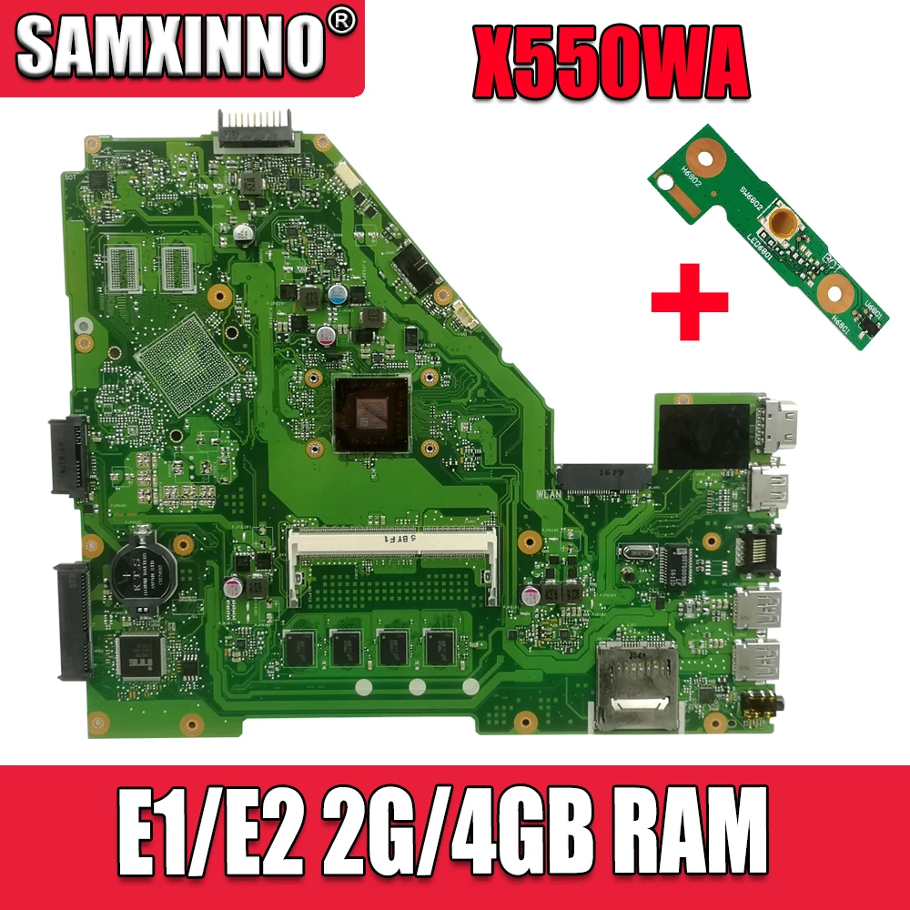 X550WA материнская плата для For Asus ноутбука X550 X552W X550WE X550W D552W полностью