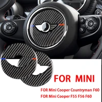 for mini f55 f56 f60 cooper countryman car steering wheel center sticker 3d carbon fiber stickers for mini dedicated stickers