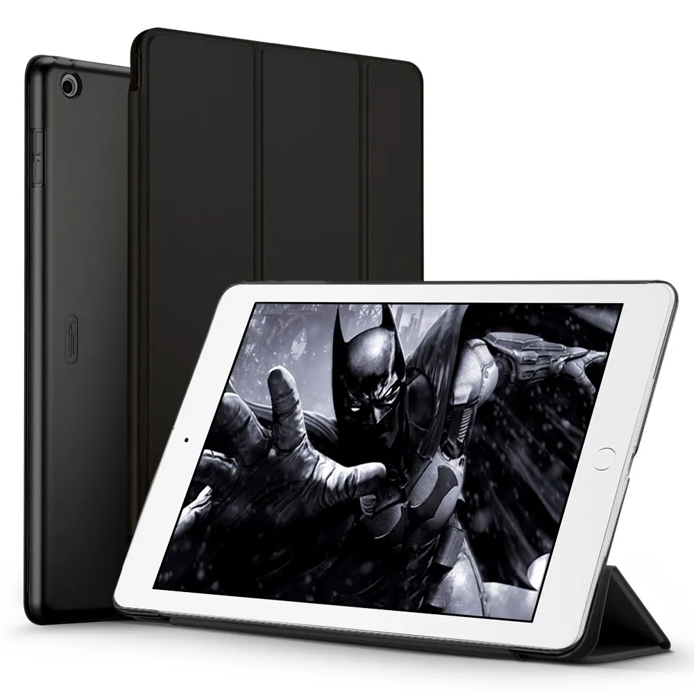 Чехол для iPad 9.7 дюймов, ESR ура Цвет искусственная кожа+ Ultra Slim Light Вес PC задняя крышка для iPad 9.7 Новинка года модель - Цвет: Mysterious Black