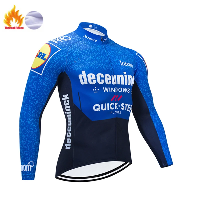 

Quick Step Team Велоспорт Джерси 2023 Мужская велосипедная одежда рубашки Зимние теплые флисовые велосипедные топы MTB дорожный велосипед одежда Ropa
