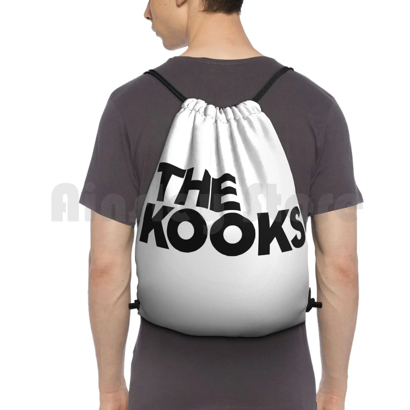 

The Kooks Logo ( Black ) Backpack Drawstring Bag Riding Climbing Gym Bag The Kooks Kooks Indie Music Band Indie Band Band