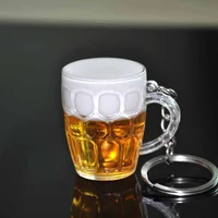 resin beer cups key chain simulation food handicraft women men for car bag key rings holder pendant jewelry accessories gift