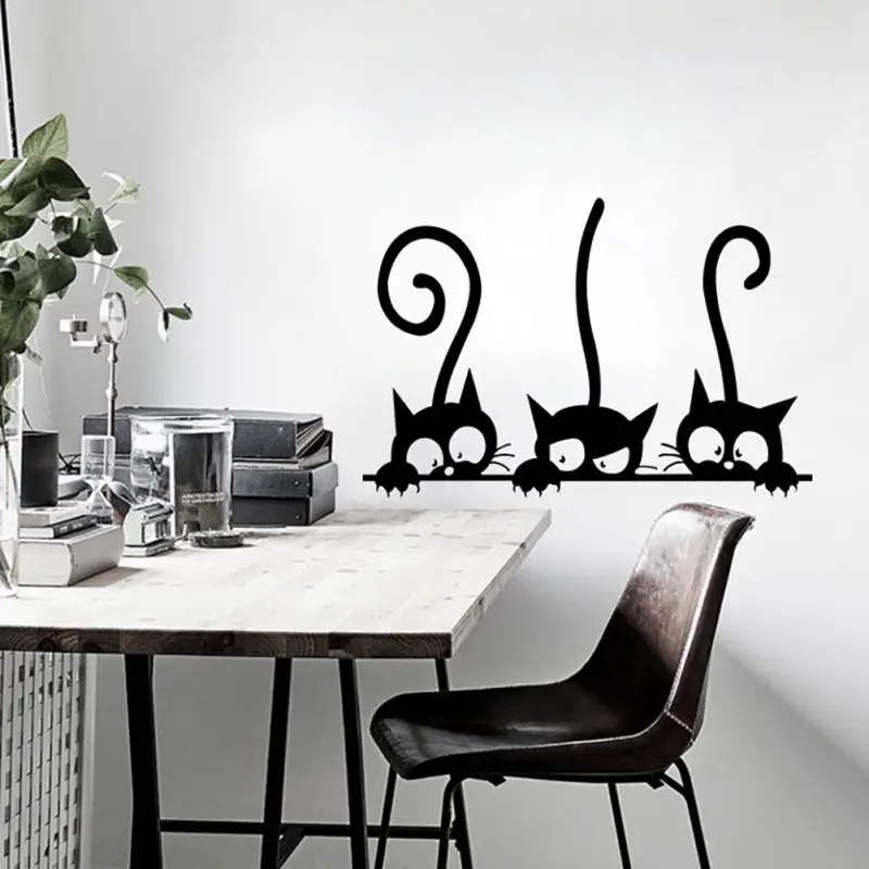 

Cartoon Cats Wall Sticker Funny Kid'S Room Decoration Vinyl Waterproof Wallpaper Home Decor Nursery Decals