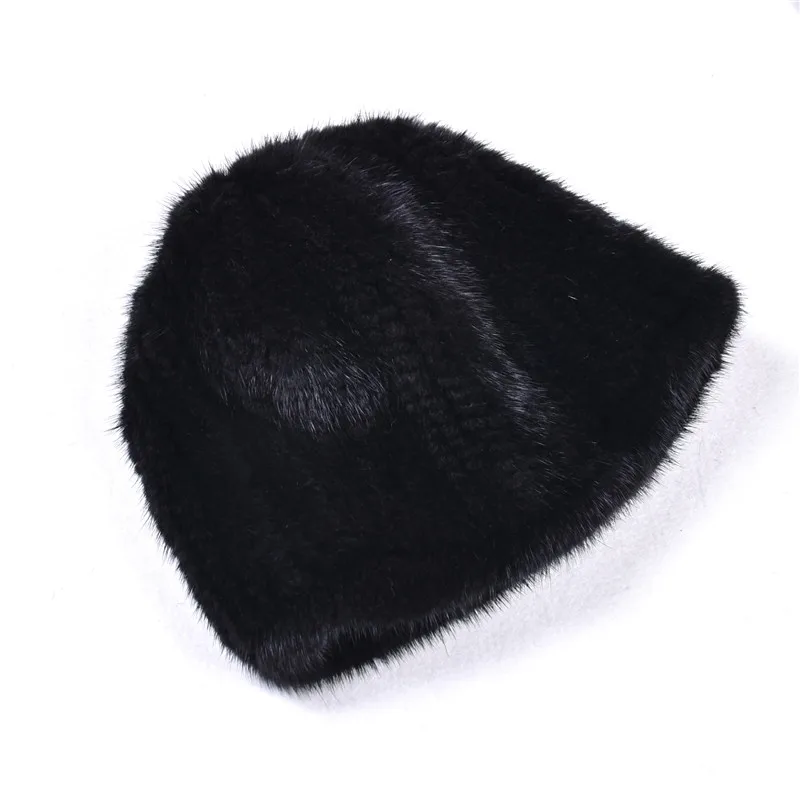 Mink fur hat for men and women UNISEX Real Mink fur weaving Warm simple versatile with high elasticity