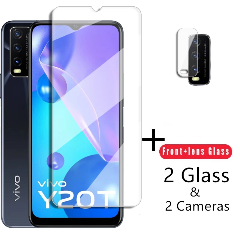 Protector de pantalla de vidrio transparente para Vivo Y20T, pel&iacute;cula de lente de c&aacute;mara de vidrio templado 9H, para Y20T, Y20, Y20G, Y21, Y21s, Y95, Y53s, Y33s, Y17-0