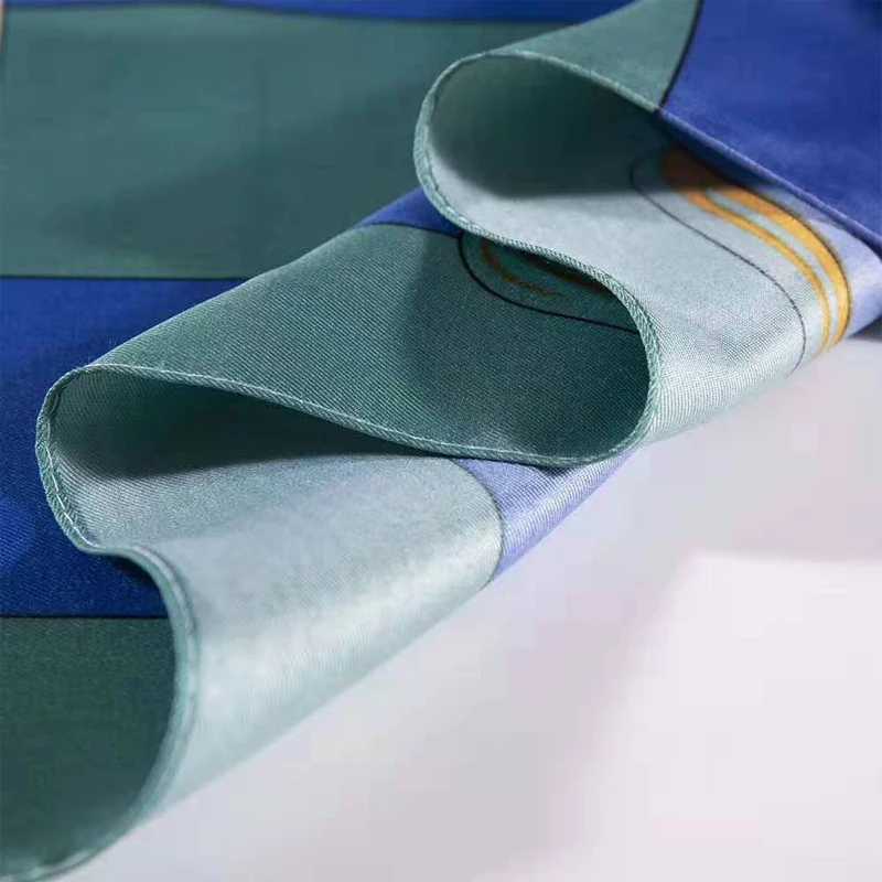 

Luxury Brand Scarf Belt Chain Print Twill 100% Silk Scarf 130cm Big Handkerchief Square Scarves Women Kerchief For Ladies Shawl
