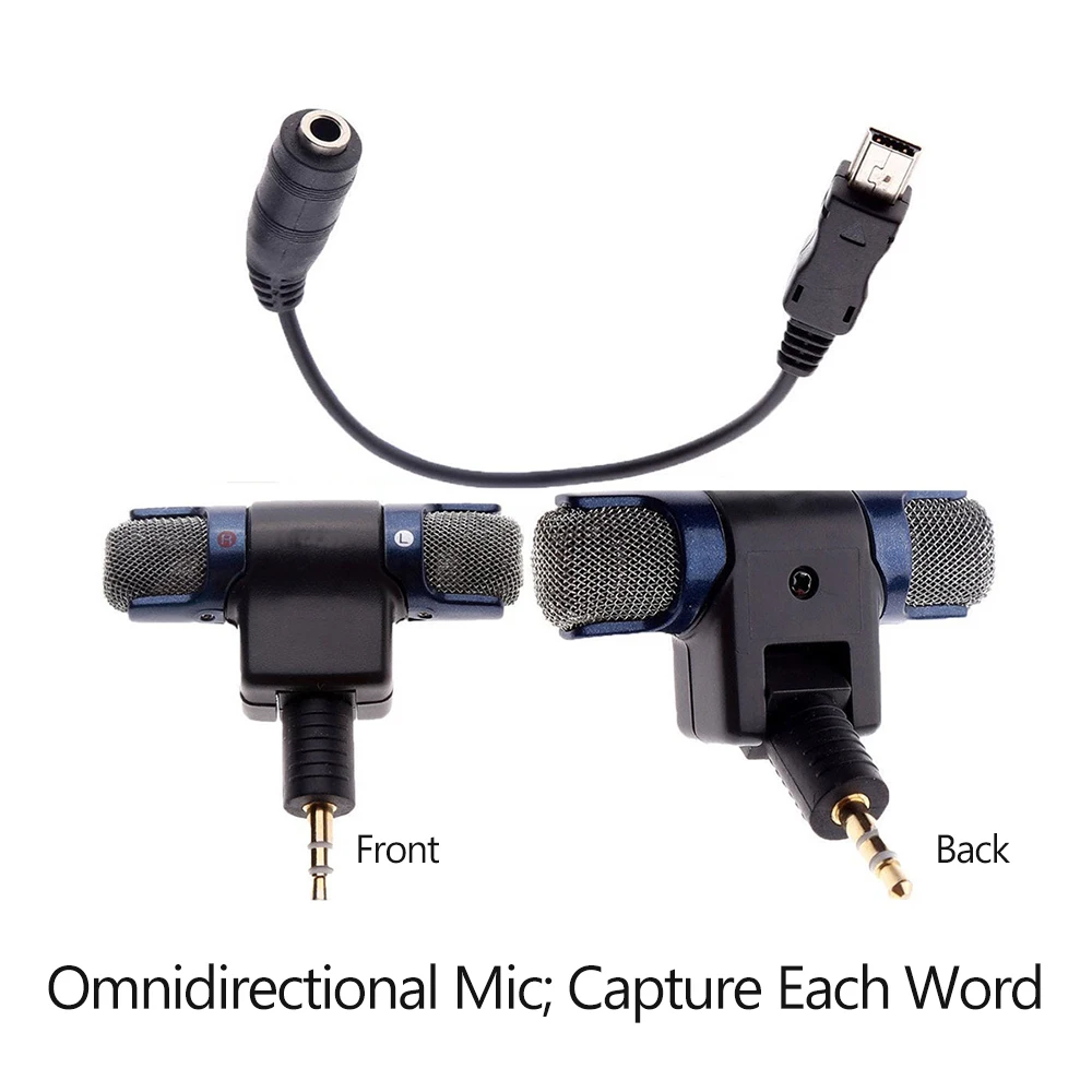 Стереомикрофон с разъемом 3 5 мм и USB-кабелем адаптера совместимым GoPro hero 3/3 +/4