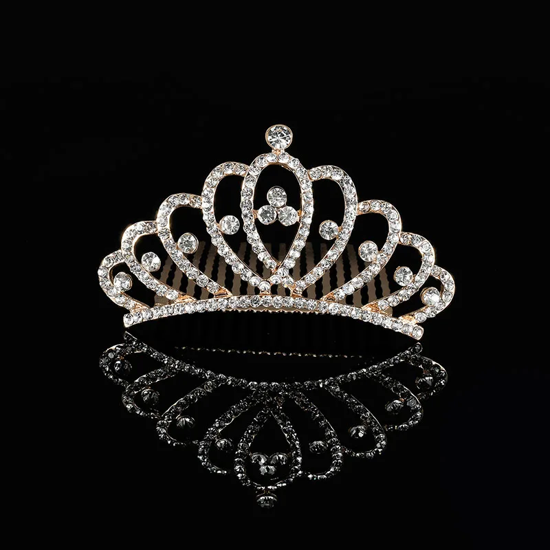 1 шт./лот Золотой горный хрусталь корона для Девочки повязка на голову вечеринка