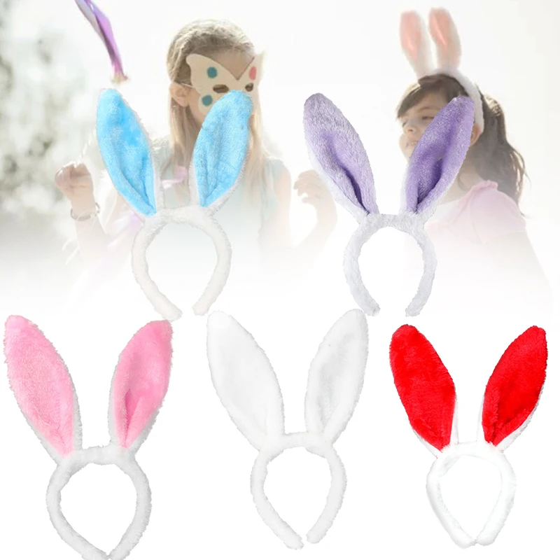 

Cute Fluffy Rabbit Ears Hairbands Anime Cosplay Hair Hoop for Women Halloween Easter Headwear Female Bunny Hair Accessories