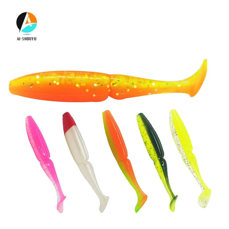 

AI-SHOUYU 5pcs Easy Shiner Shad Pesca Fishing Soft Lure 90mm 6.7g Hot Lure Wobbler Leurre Artificial Fishing Soft Fishing Lure