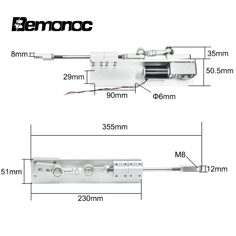 

Bemonoc DIY Reciprocating Linear Actuator 12V 24V DC Gear Motor with Stroke 30/50/70mm DIY Linear Actuator for Medical Machine