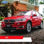 Модель автомобиля welly 1:24 BMW X5 из красного сплава, модель автомобиля, коллекция украшений, подарок, игрушка, литье под давлением