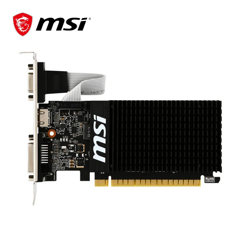 MSI GAMING GeForce GT 710 1 ГБ GDRR3 64-разрядная HDCP поддержка DirectX 12 OpenGL 4 5 радиатор