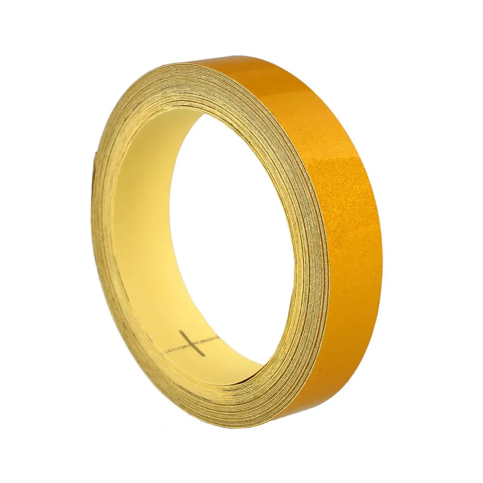 Yellow 5 м* 1 см автомобиля DIY светоотражающая лента стикер полоса украшения ПВХ мотоцикл автомобиль самоклеющиеся Водонепроницаемый светящиеся полосы 5 цветов - Цвет: Yellow