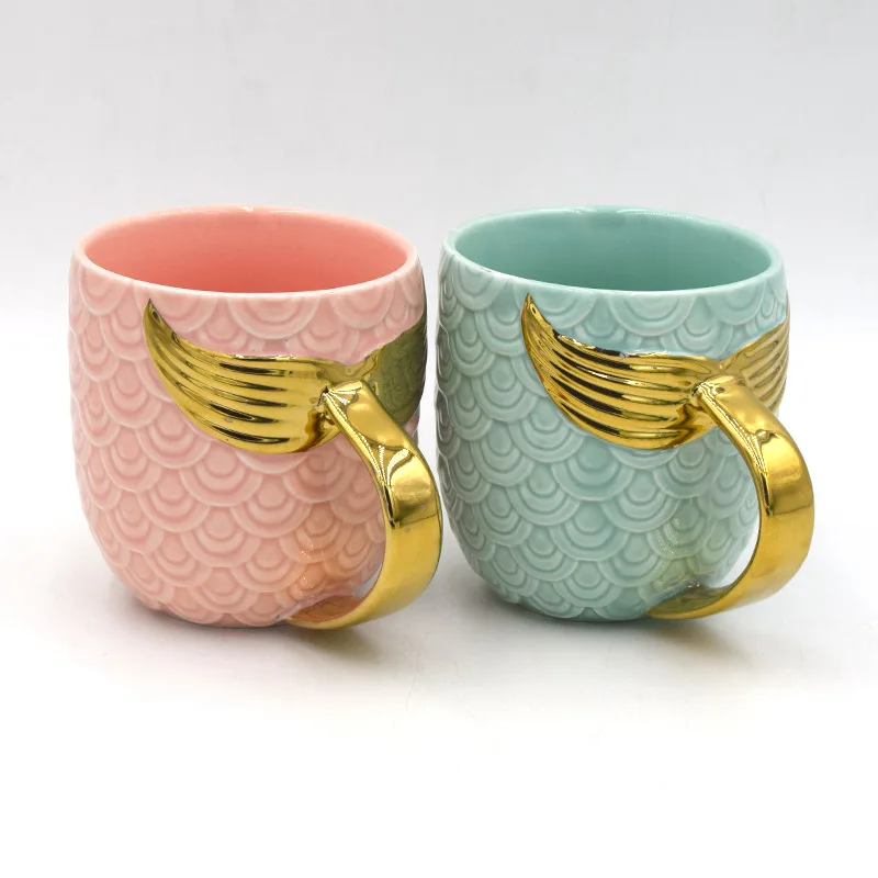 

Coda Tazza In Ceramica con Manico Creativo per Te e Caffe Latte Tazze Personalizzate Fishtail Tazza Della Novita Regali