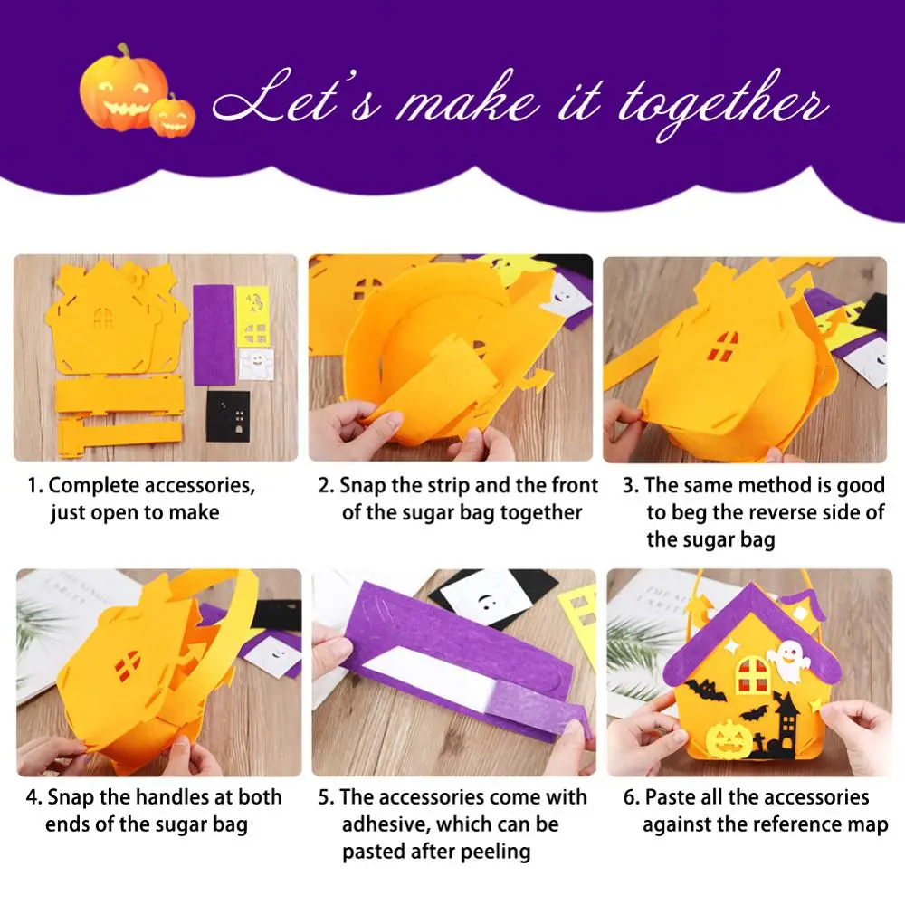 Хэллоуин DIY Тыква конфеты мешок тотализатор ведро Корзина украшение орнамент