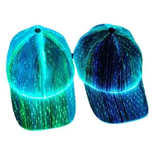 2021 New LED Fiber Optic Light-emitting Hat Black White Couple Outdoor Light-emitting Duck Tongue Hat Baseball Performance Cup