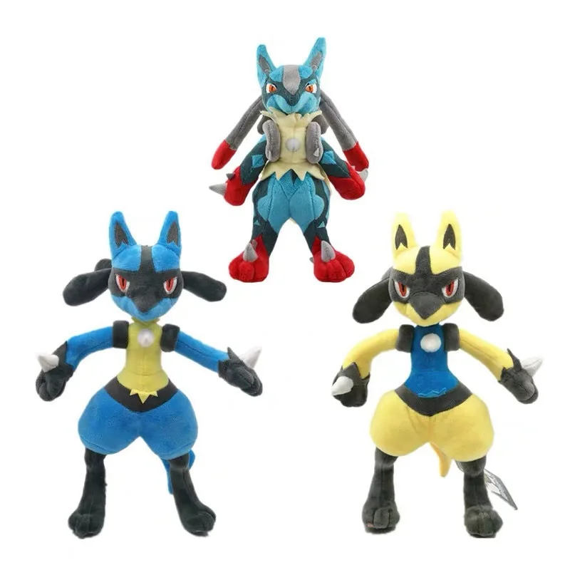 

Pokemon Plush Stuffed Animal Toy 3 style Heterochromia Lucario Riolu Evolution Edition Plush Doll for Children Gif