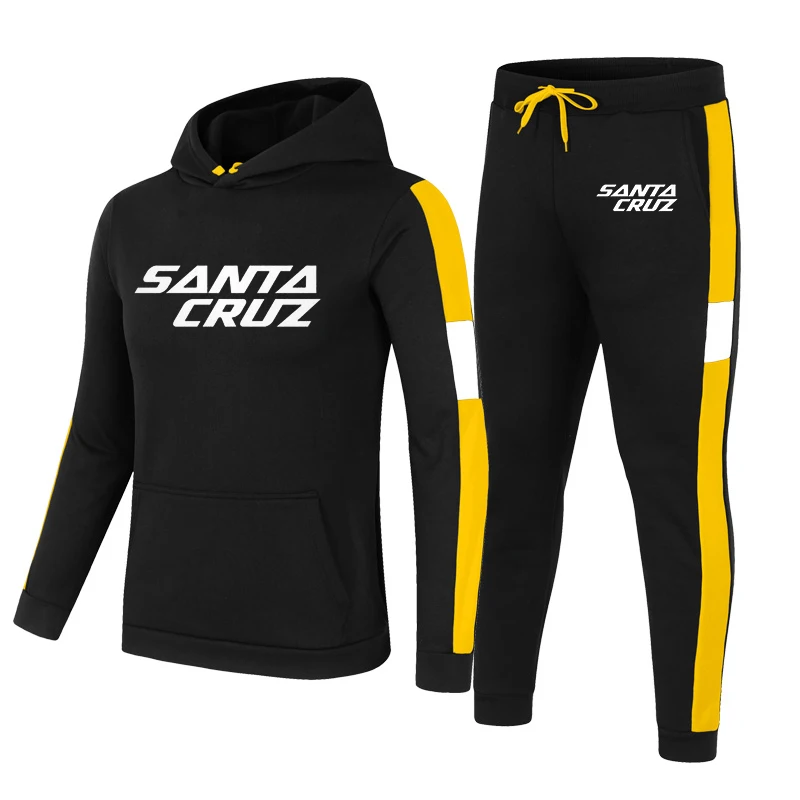 

Мужская толстовка с капюшоном Santa Cruz, модный спортивный костюм в полоску с флисовой подкладкой, брендовая уличная одежда для осени и зимы, Ли...