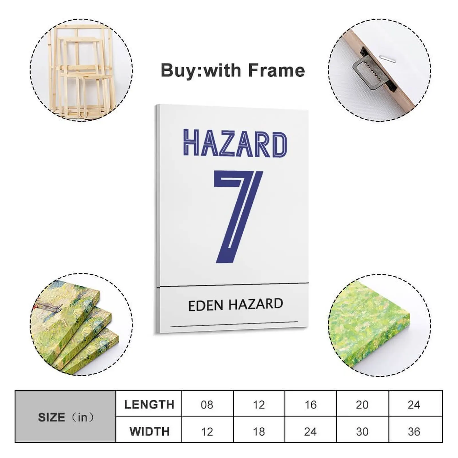 

Decoration Eden Hazard 7 Print Painting Canvas Picture for Living Room Wall Room Posters With Frame Modern Home