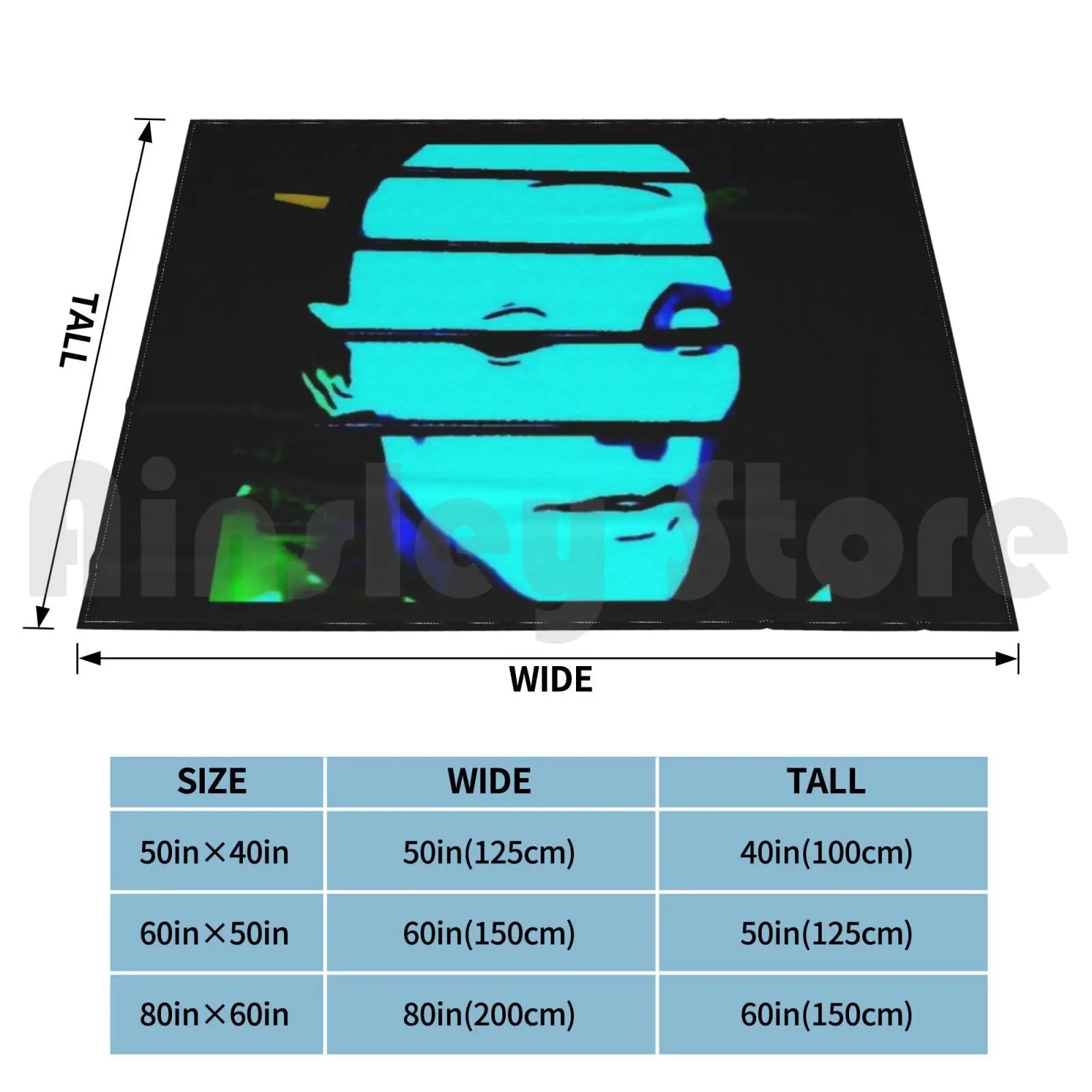 Синее одеяло для дивана-кровати путешествия поп-арт эмо мраморное