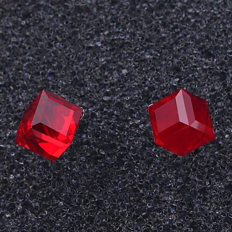 

Fashion Unisex Piercing Stainless Steel Crystal Square Cubic Zircon CZ Ear Stud Earrings Red/Black/Colour/Earrings Men Women